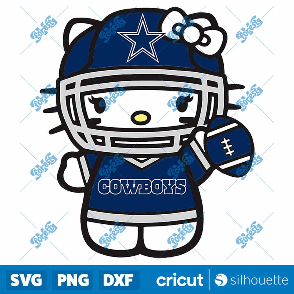 Kitty Kawaii Sports Cowboys
  Football SVG