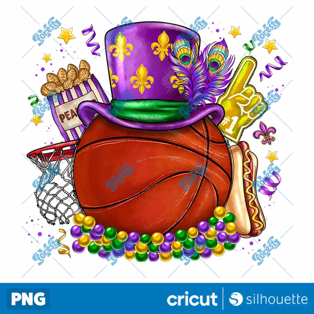 Mardi Gras Basketball PNG