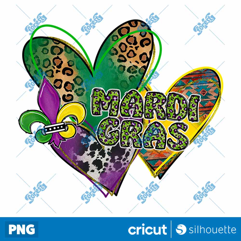 Mardi Gras Heart PNG