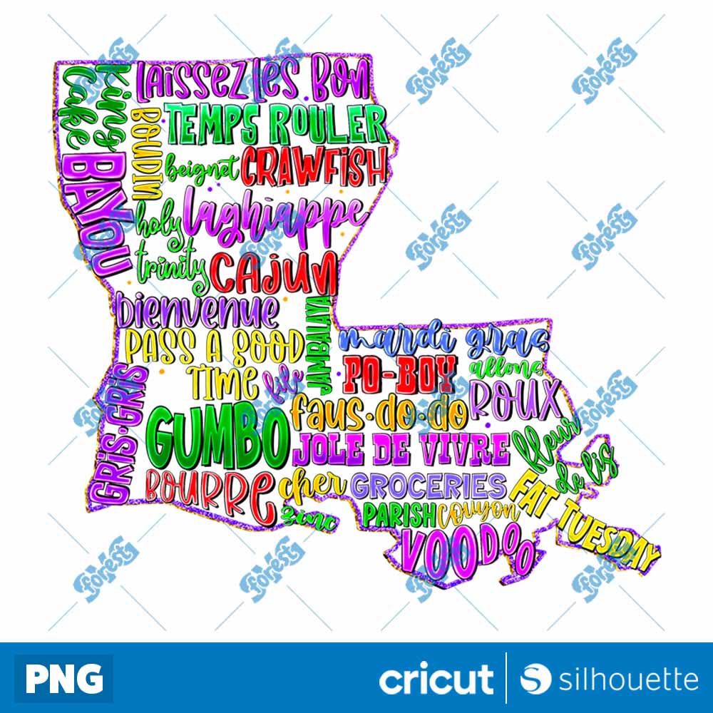 Mardi Gras Map PNG