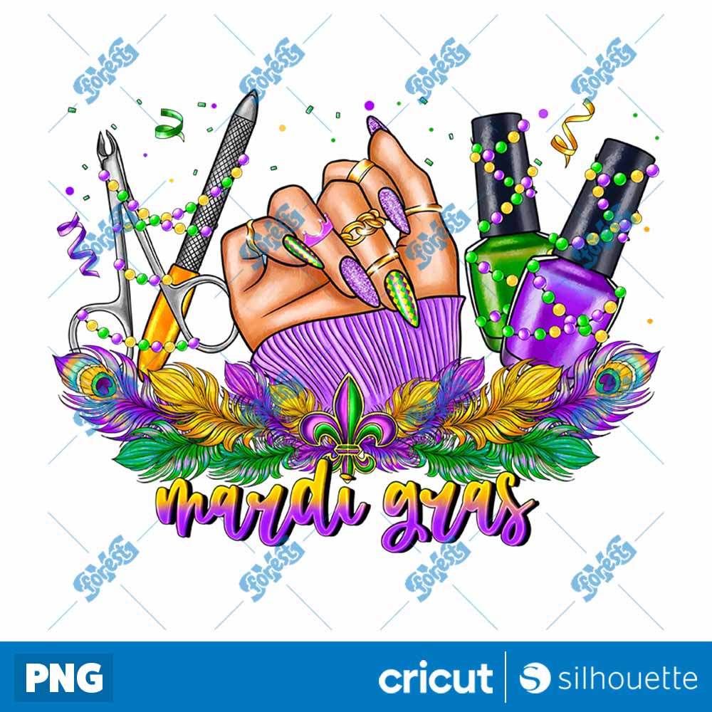 Mardi Gras Nail Boss PNG