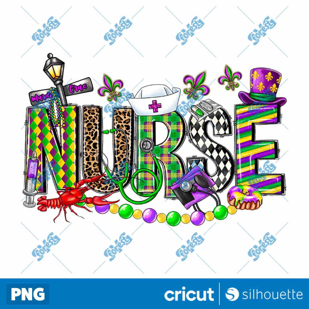 Mardi Gras Nurse Party PNG