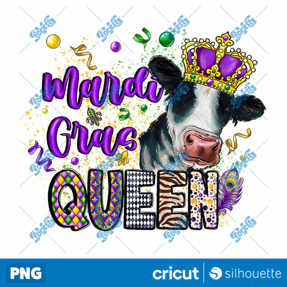 Mardi Gras Queen Cow PNG