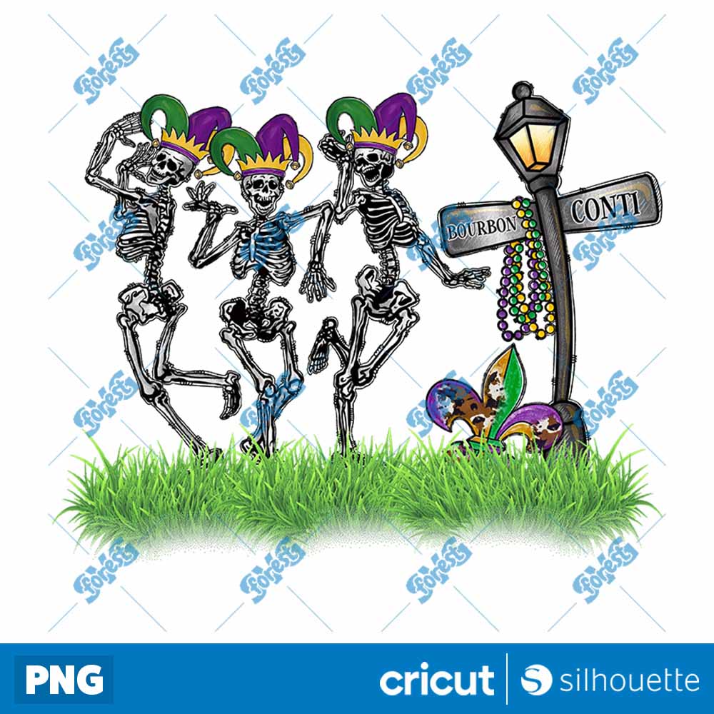 Mardi Gras Skeleton PNG