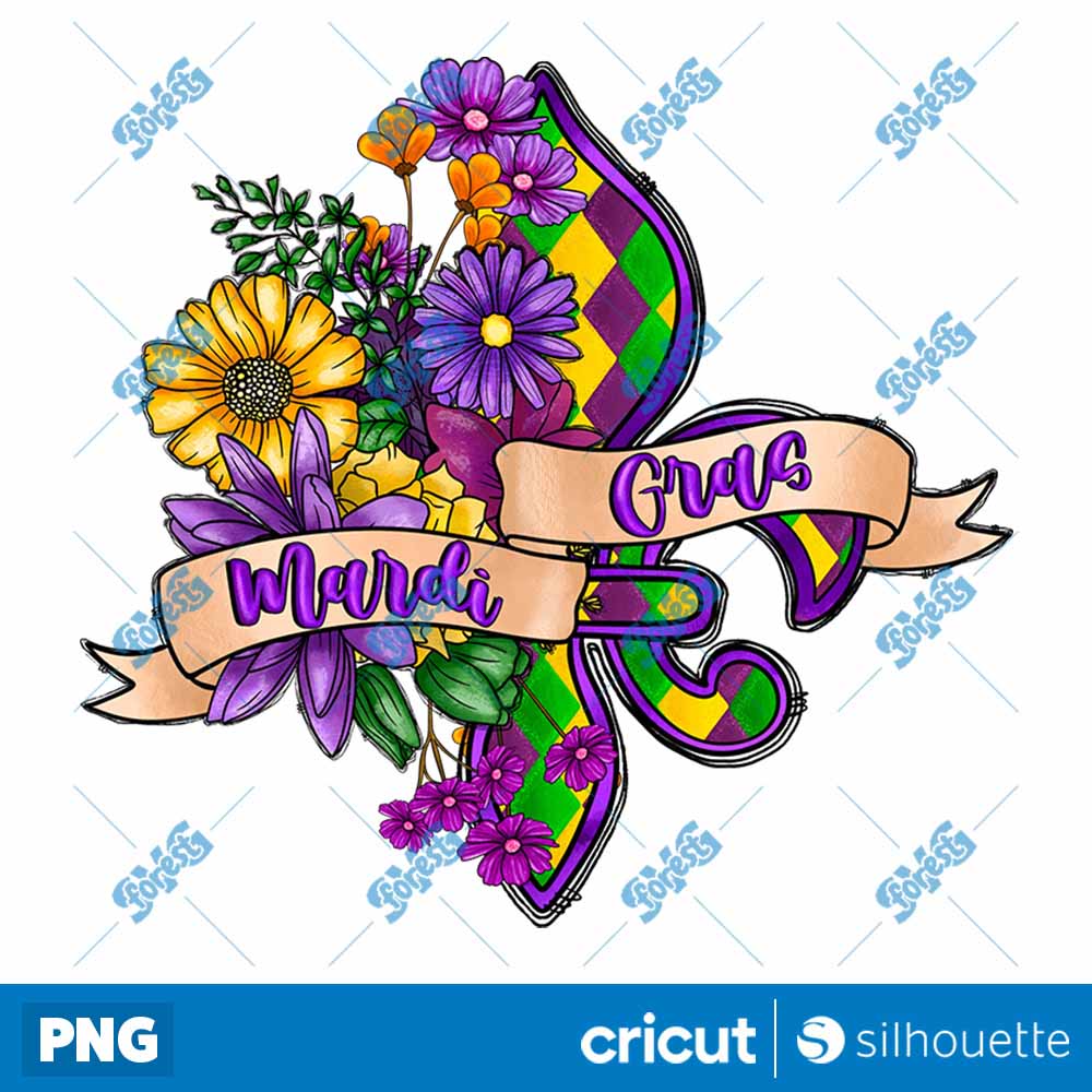 Mardi Grass Flower PNG