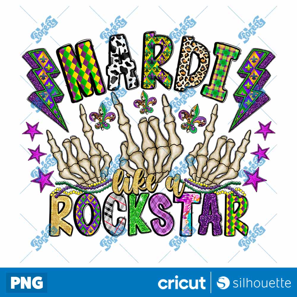 Mardi Like a Rockstar PNG