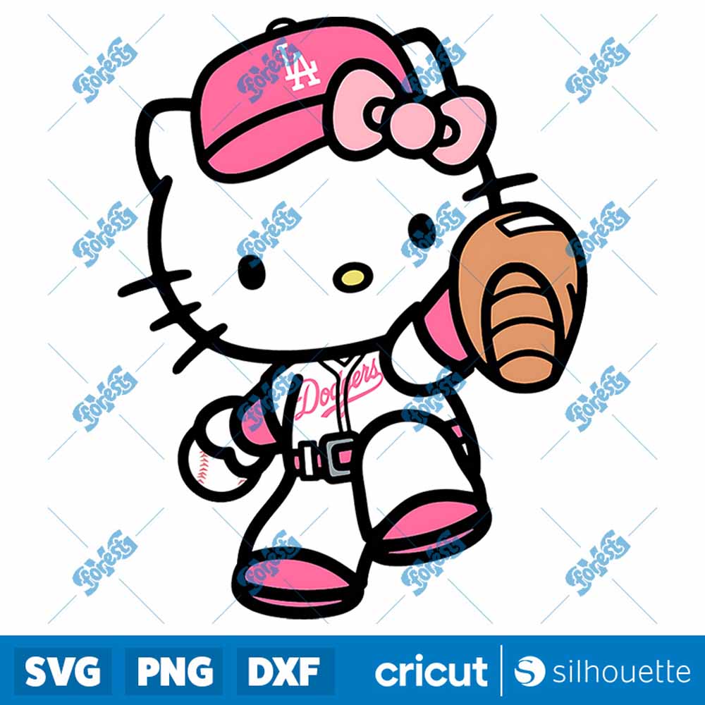 Pink Hello Kitty Play Baseball
  Los Angeles Dodgers SVG