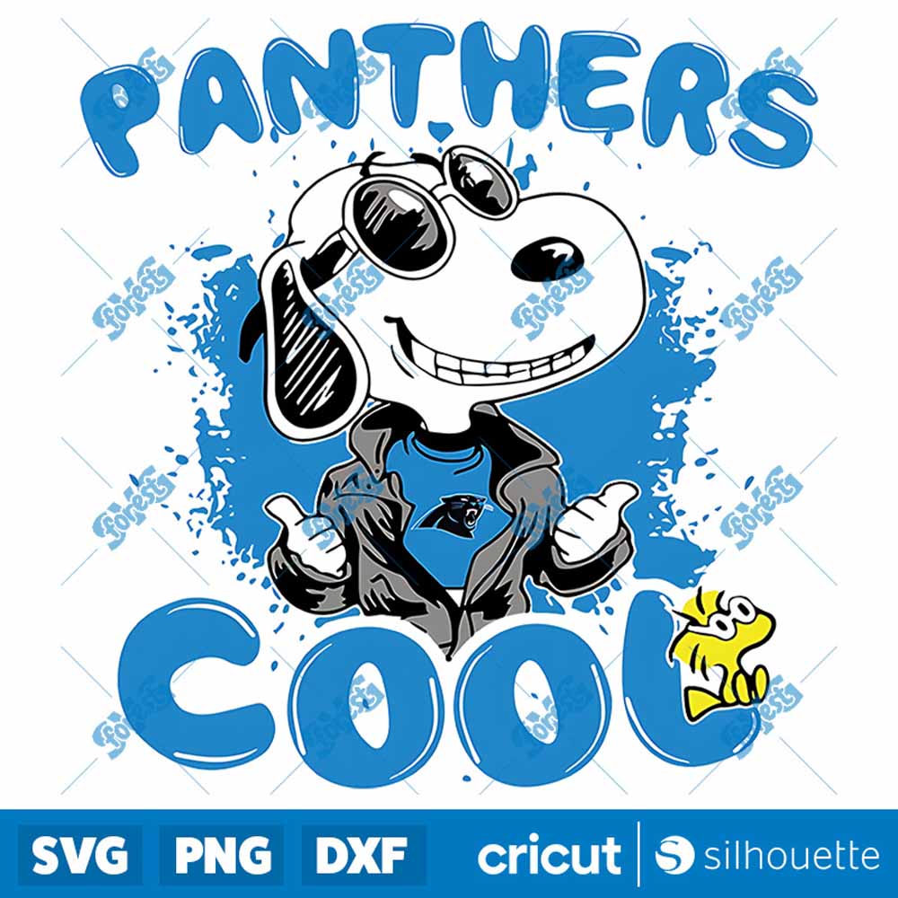 Snoopy Cool Team Carolina
  Panthers SVG