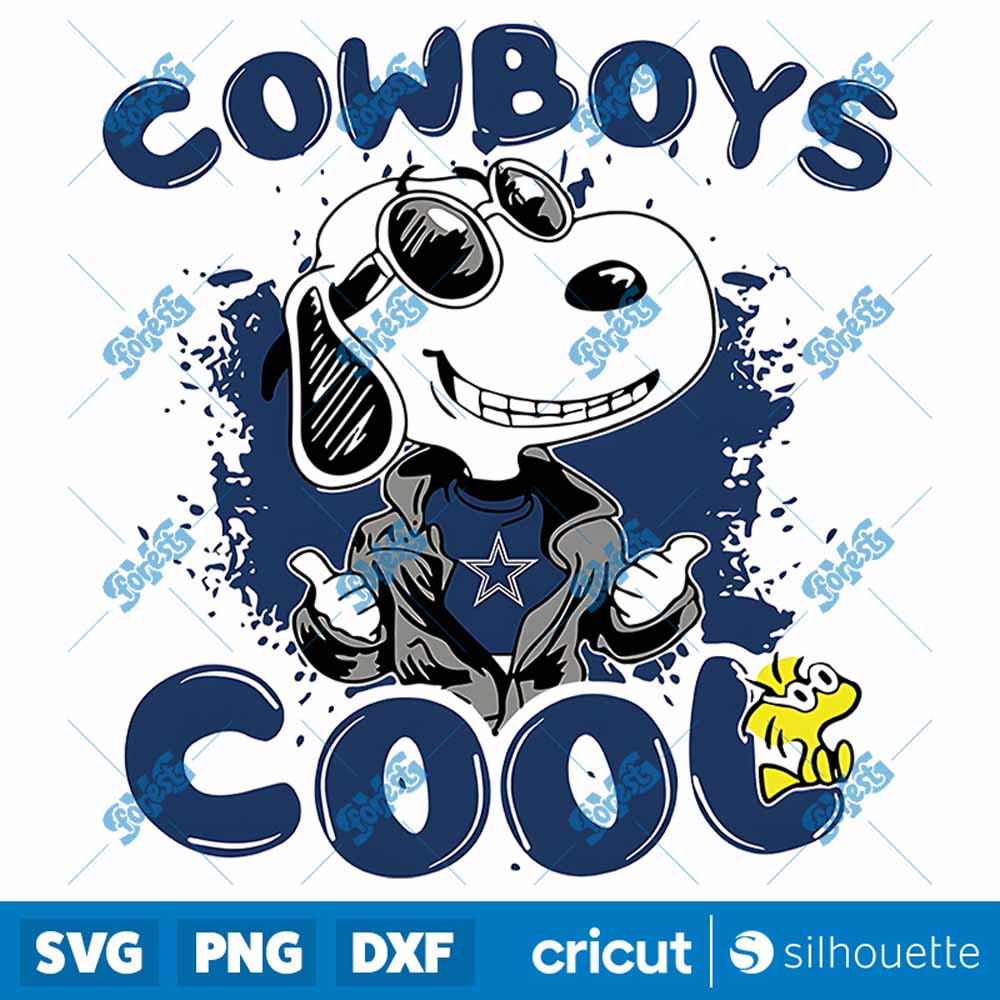 Snoopy Cool Team Dallas
  Cowboys NFL SVG