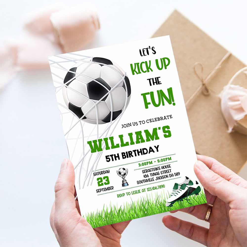 Soccer Birthday Invitation Template, Soccer Birthday Invitation, Soccer Invitation