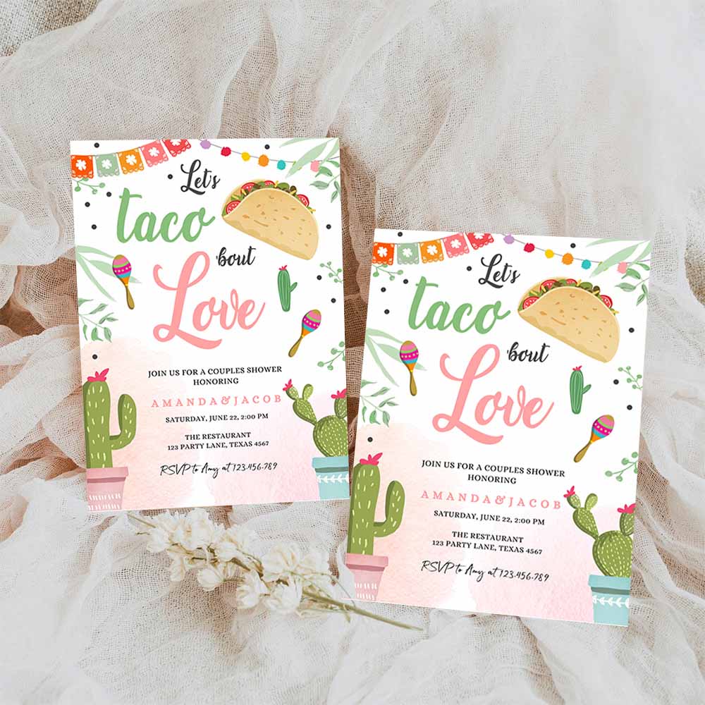 Taco Bout Love Fiesta Couples Shower Invite Cactus Bridal Shower Taco