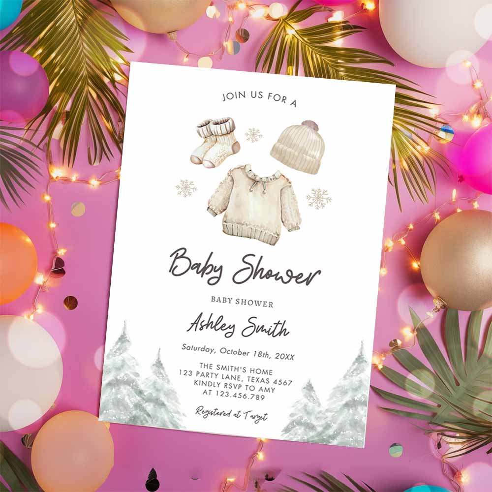 Winter Baby Shower Invitation, Baby Its Cold Outside Christmas Baby Shower